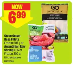 FreshCo Green Ocean Basa Fillets Frozen 907 g or Argentinian Raw Shrimp 11-15 ct Frozen 300 g offer