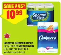 FreshCo Cashmere Bathroom Tissue 30+50 rolls or SpongeTowels 6+12 rolls offer