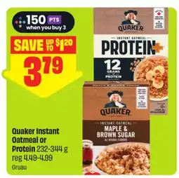 FreshCo Quaker Instant Oatmeal or Protein offer