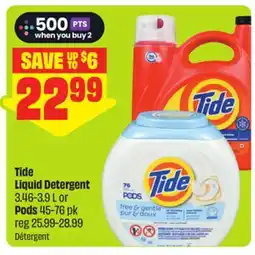 FreshCo Tide Liquid Detergent 3.46-3.9 L or Pods 45-76 pk offer