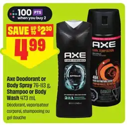 FreshCo Axe Deodorant or Body Spray 76-113 g, Shampoo or Body Wash 473 mL offer