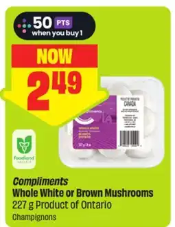 FreshCo Compliments Whole White or Brown Mushrooms 227 g Product of Ontario offer