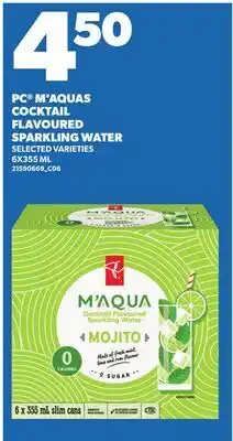 Loblaws PC M'AQUAS COCKTAIL FLAVOURED SPARKLING WATER offer