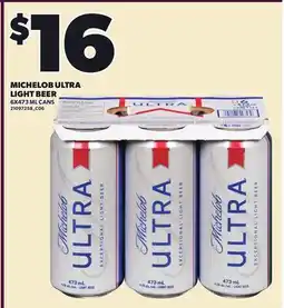 Loblaws MICHELOB ULTRA LIGHT BEER, 6X473 ML CANS offer