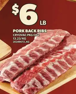 Loblaws PORK BACK RIBS, CRYOVAC PKG OF 2 offer