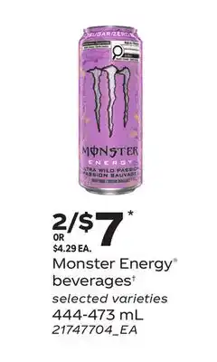 Loblaws MONSTER ENERGY BEVERAGES† offer