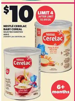 Loblaws NESTLÉ CERELAC BABY CEREAL offer
