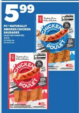 Loblaws PC NATURALLY SMOKED CHICKEN SAUSAGES offer