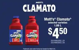 Loblaws MOTT'S CLAMATO offer