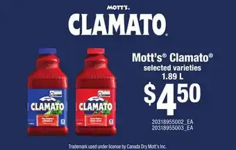 Loblaws MOTT'S CLAMATO offer