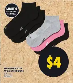 Loblaws HEAD MEN'S OR WOMEN'S SOCKS, 3'S offer