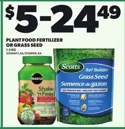 Loblaws PLANT FOOD FERTILIZER OR GRASS SEED offer
