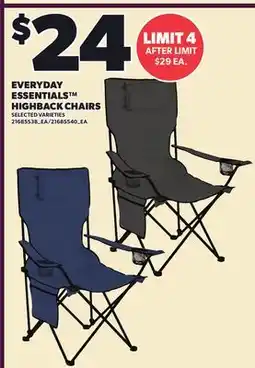 Loblaws EVERYDAY ESSENTIALS HIGHBACK CHAIRS offer