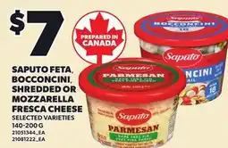 Loblaws SAPUTO FETA, BOCCONCINI SHREDDED OR MOZZARELLA FRESCA CHEESE offer