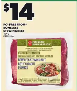 Loblaws PC FREE FROM BONELESS STEWING BEEF offer
