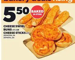 Loblaws CHEESE SWIRL BUNS, 4'S OR CHEESE STICKS, 6'S offer