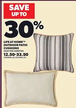 Loblaws LIFE AT HOME OUTDOOR PATIO CUSHIONS offer