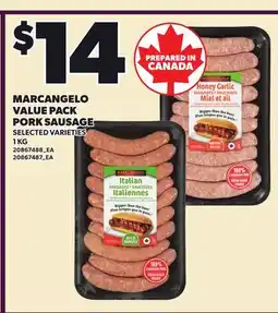 Loblaws MARCANGELO VALUE PACK PORK SAUSAGE offer