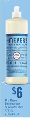 Loblaws MRS. MEYERS DISH DETERGENT offer