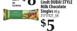 Loblaws LINDT DUBAI STYLE MILK CHOCOLATE SINGLES offer