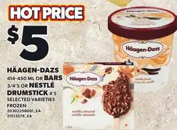 Loblaws HÄAGEN-DAZS, 414-450 ML OR BARS, 3/4'S OR NESTLÉ DRUMSTICK, 4'S offer