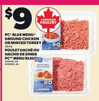 Independent Grocer PC BLUE MENU GROUND CHICKEN OR MINCED TURKEY offer