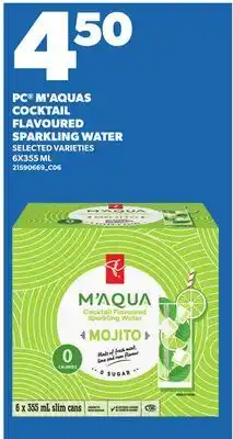 Independent Grocer PC M'AQUAS COCKTAIL FLAVOURED SPARKLING WATER offer