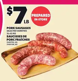 Independent Grocer PORK SAUSAGES offer