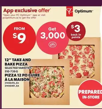 Independent Grocer 12 TAKE AND BAKE PIZZA offer