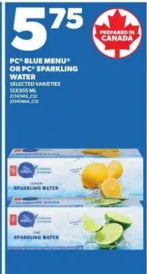 Independent Grocer PC BLUE MENU OR PC SPARKLING WATER offer