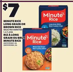 Independent Grocer MINUTE RICE LONG GRAIN OR BROWN RICE, 1.2/1 offer