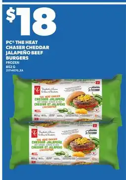 Independent Grocer PC THE HEAT CHASER CHEDDAR JALAPEÑO BEEF BURGERS offer