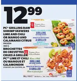 Independent Grocer PC GRILLING RAW SHRIMP SKEWERS LIME AND CHILI OR MANGO AND CALAMANSI CITRUS offer