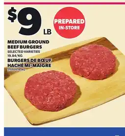 Independent Grocer MEDIUM GROUND BEEF BURGERS offer