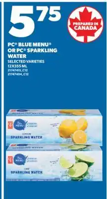 Valu-mart PC BLUE MENU OR PC SPARKLING WATER WATER offer