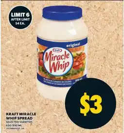 Valu-mart KRAFT MIRACLE WHIP SPREAD, 650/890 ML offer