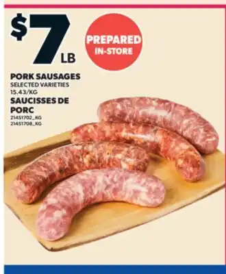 Valu-mart SAUCISSES DE PORC offer
