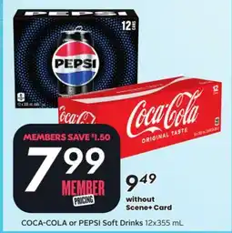 Sobeys COCA-COLA or PEPSI Soft Drinks offer