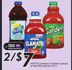Sobeys MOTT'S Clamato or Garden Cocktail or NESTEA Iced Tea offer