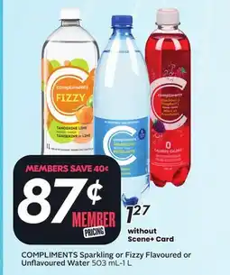 Sobeys COMPLIMENTS Sparkling or Fizzy Flavoured or Unflavoured Water offer