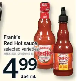 Fortinos FRANK'S RED HOT SAUCE offer