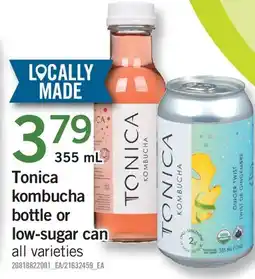 Fortinos TONICA KOMBUCHA BOTTLE OR LOW-SUGAR CAN offer