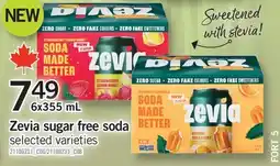 Fortinos ZEVIA SUGAR FREE SODA offer