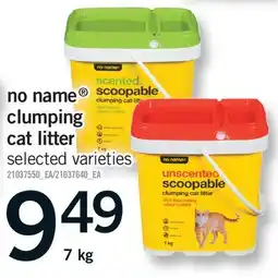 Fortinos NO NAME CLUMPING CAT LITTER offer