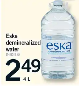 Fortinos ESKA DEMINERALIZED WATER offer