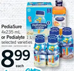 Fortinos PEDIASURE 4X235 ML OR PEDIALYTE 1 L offer