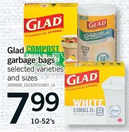 Fortinos GLAD GARBAGE BAGS, 10-52'S offer