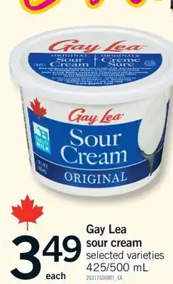 Fortinos GAY LEA SOUR CREAM, 425/500 ML offer
