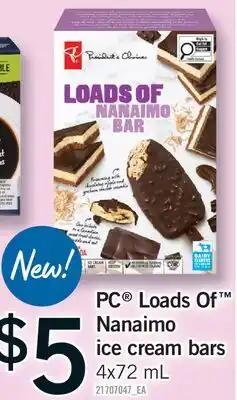 Fortinos PC LOADS OF NANAIMO ICE CREAM BARS offer