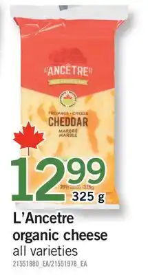 Fortinos L'ANCETRE ORGANIC CHEESE offer